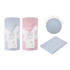 FS193: Pink & Blue Cellular Baby Blanket